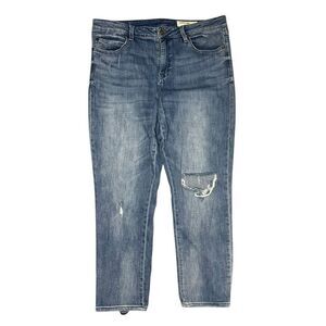 Pistola Women’s 33 Premium Denim Medium Wash Distressed High Rise Crop Jeans